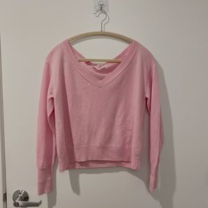 Everlane Cashmere Crop V-Neck Soft Pink Size S
